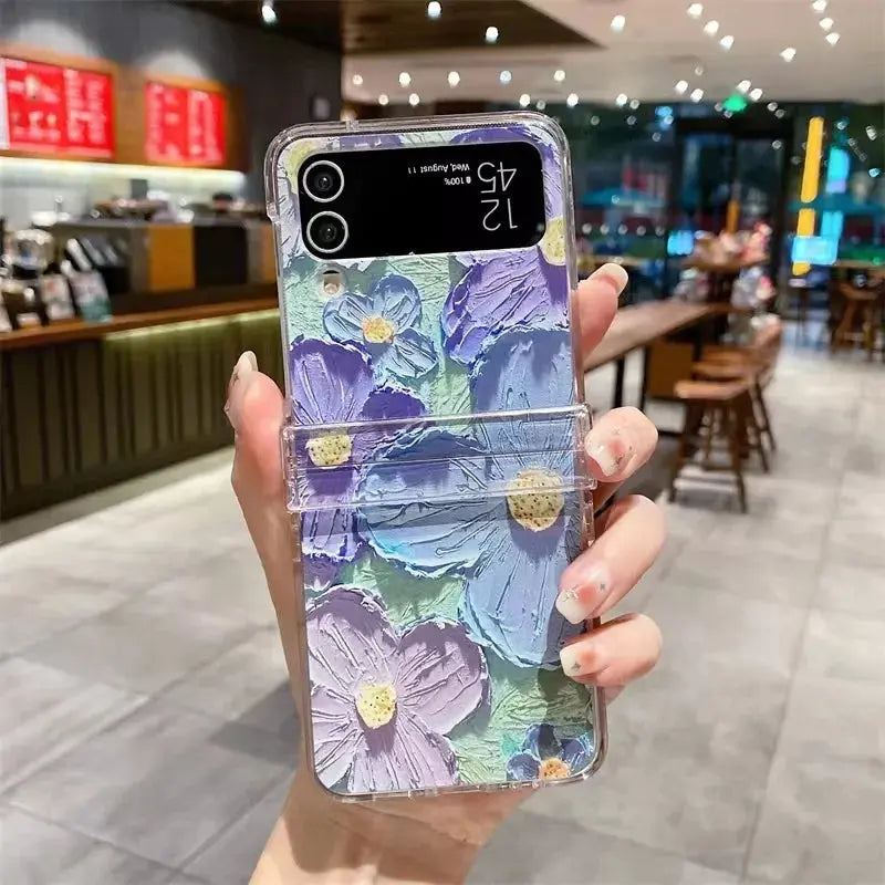 Floral Oil Paint Samsung Flip Case - ThePhoneCart