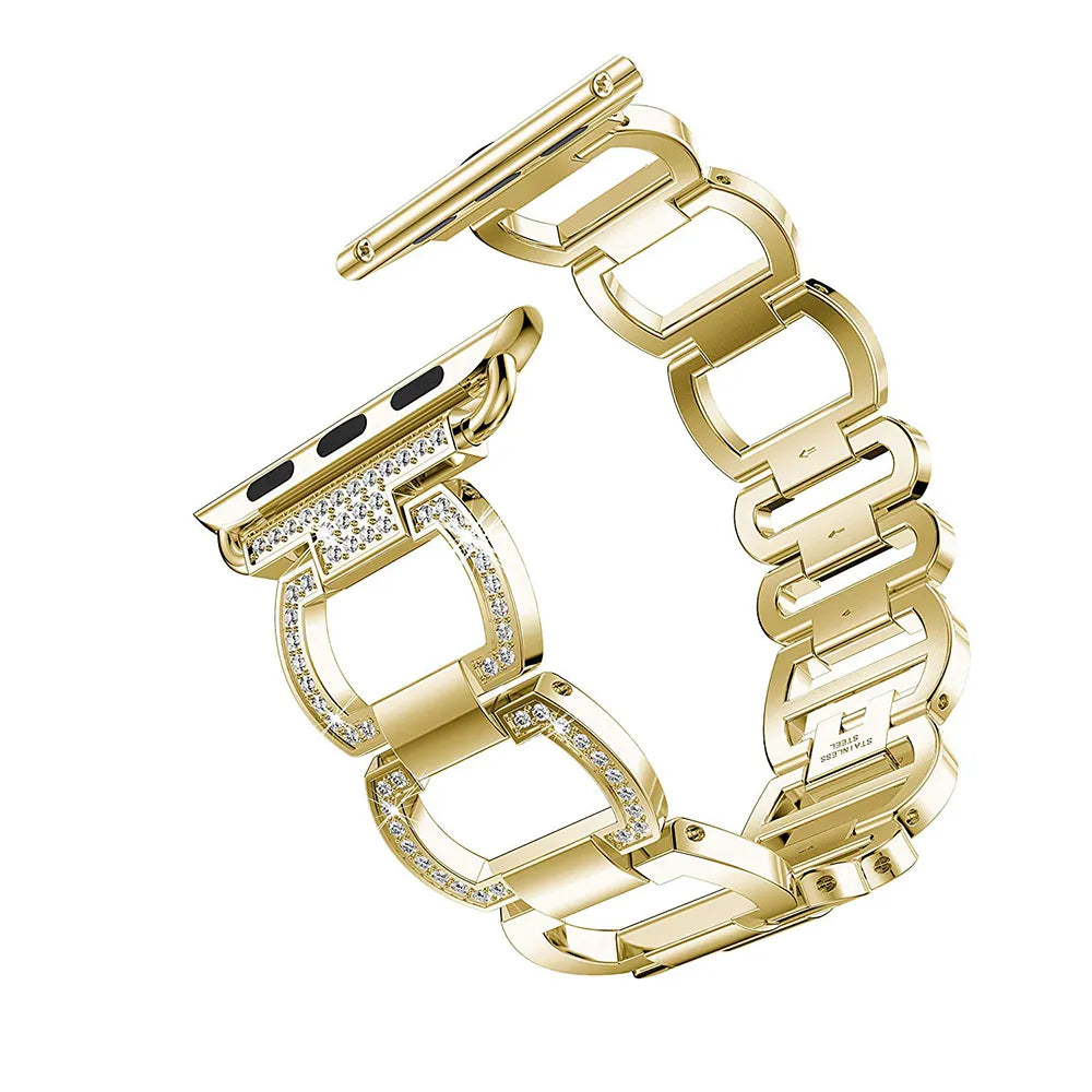 Luxury Metallic Square Block Diamond Apple Watch - ThePhoneCart