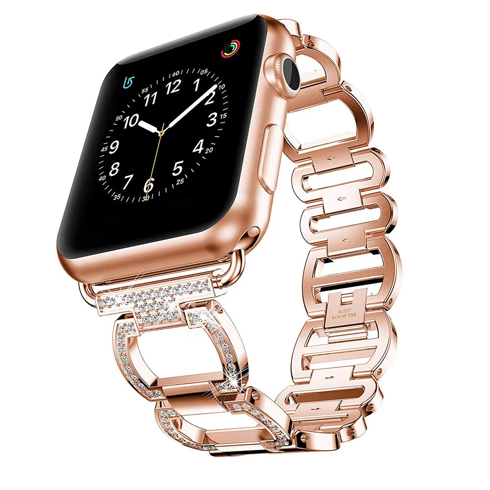 Luxury Metallic Square Block Diamond Apple Watch - ThePhoneCart
