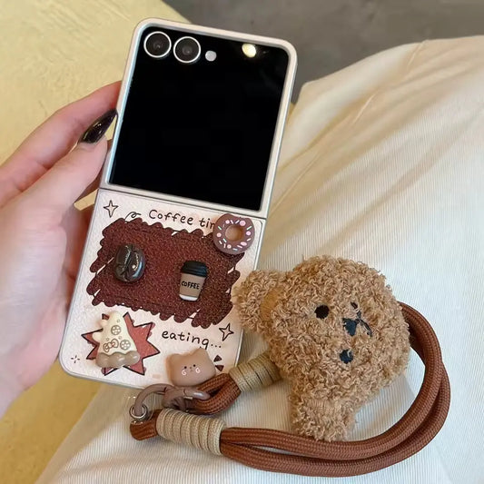 3D Caffenut Bear Samsung Flip Cover ThePhoneCart