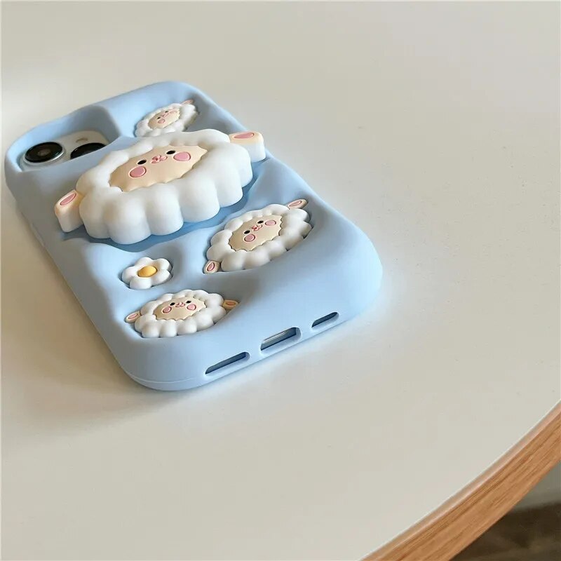 3-D Cloud Sheep Face iPhone Case - ThePhoneCart
