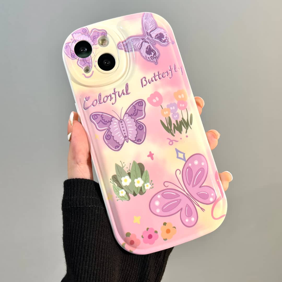 Colorful Butterfly Case With Charm - ThePhoneCart
