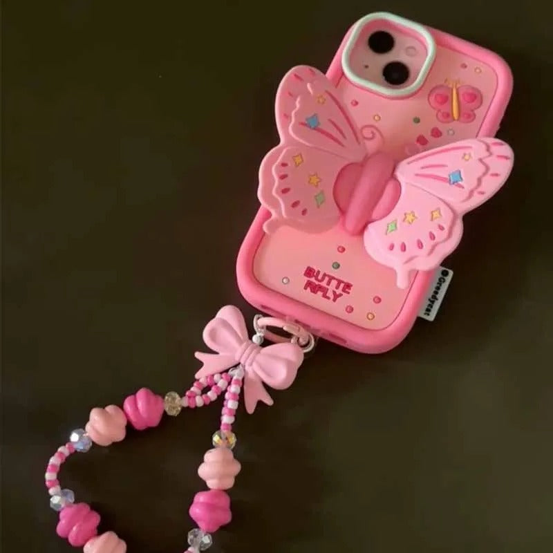 Pink Butterfly iPhone Case - ThePhoneCart