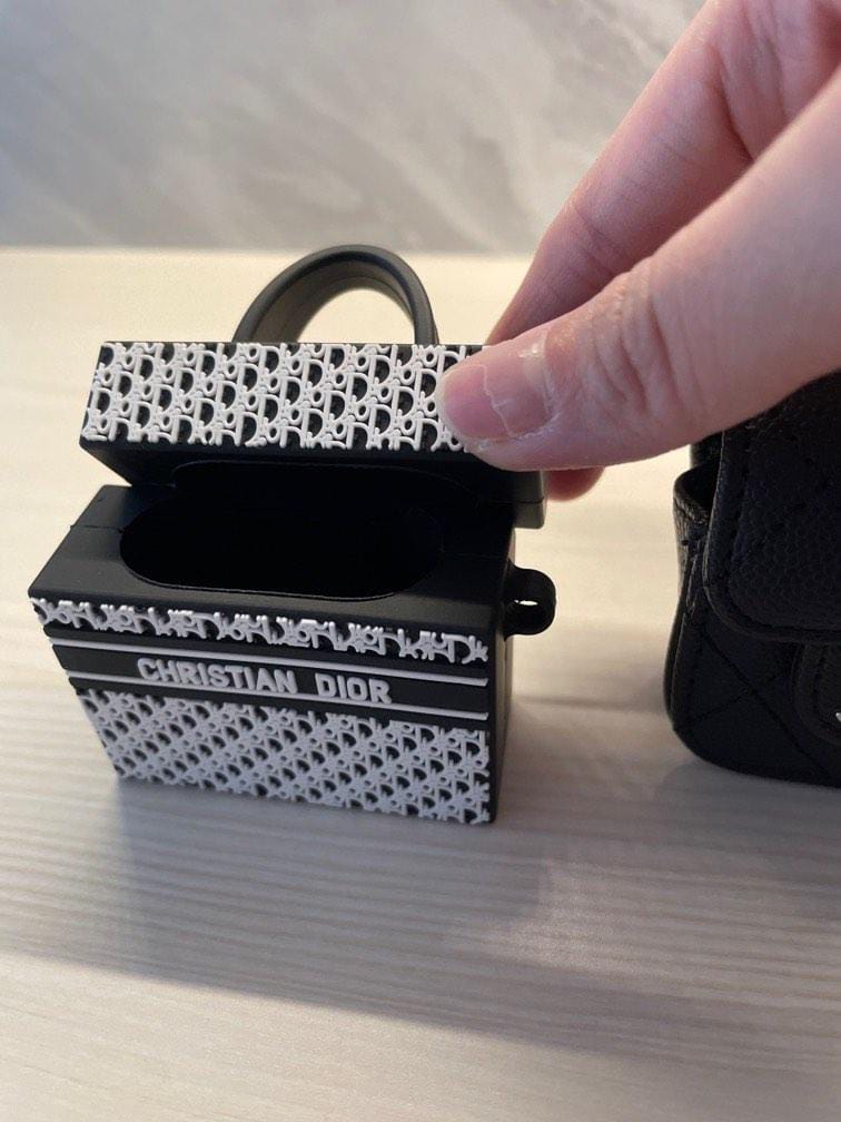 Luxury Black C-Dior Airpod Case - ThePhoneCart