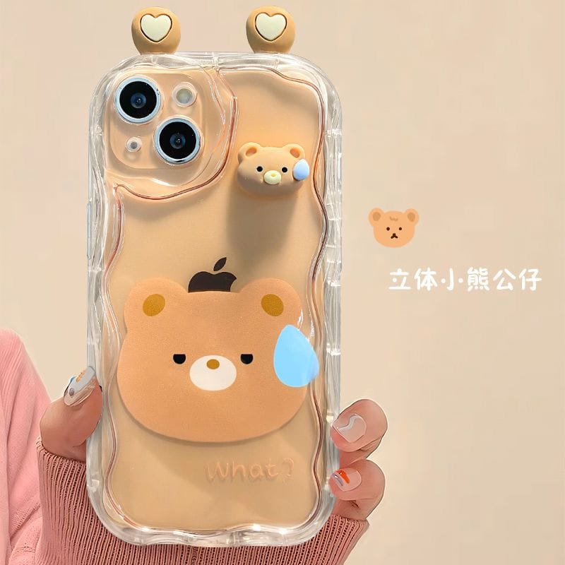Transparent Cute 3D WHAT? Cover - ThePhoneCart