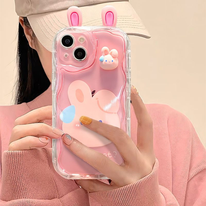Transparent Cute 3D WHAT? Cover - ThePhoneCart