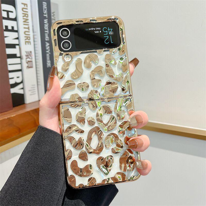 Golden Leopard Print Samsung Flip Cover - ThePhoneCart