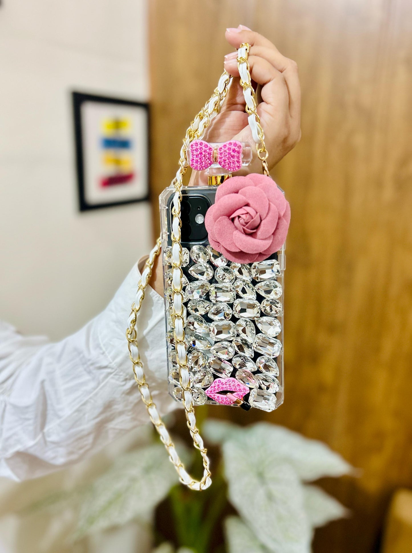 Studded Rose Sling Case - ThePhoneCart