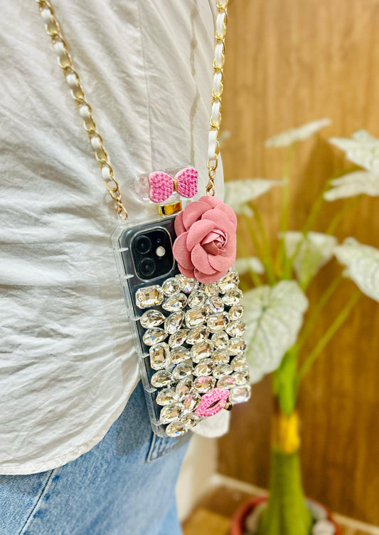 Studded Rose Sling Case - ThePhoneCart