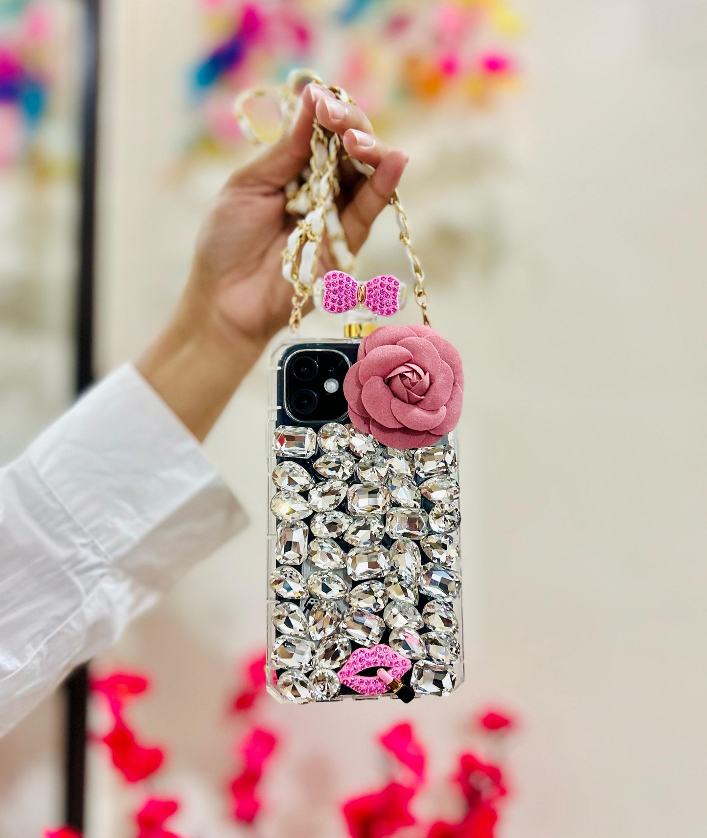 Studded Rose Sling Case - ThePhoneCart