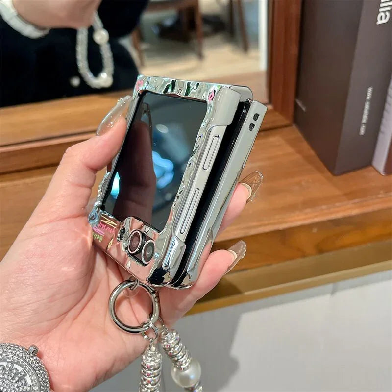 3D Wavy Spiral Charm Samsung Flip Case - ThePhoneCart