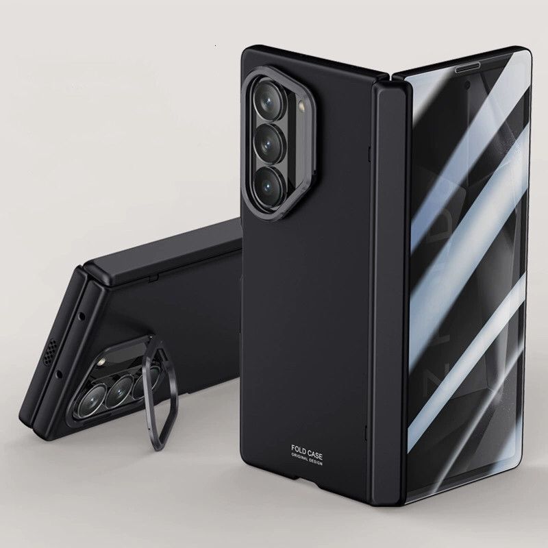 Shockproof Magnetic Samsung Fold Case with Stand & Temperred Glass (Prepaid Only)