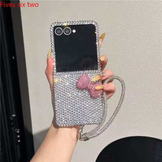 Sparkling Diamond Bow Samsung Flip Case