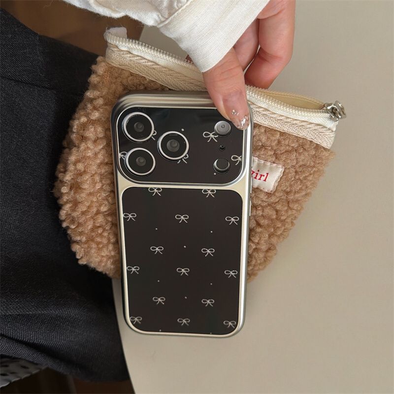 Black Bow iPhone Cover with Bear Charm