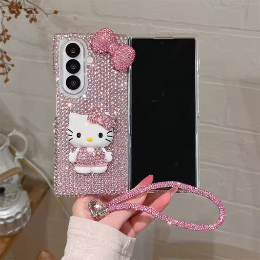 Sparkling Bow Crystal Kitty Fold Cover ThePhoneCart
