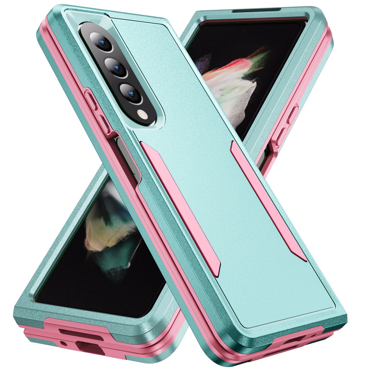 Korean Cute Green Pink Samsung Fold Case - ThePhoneCart