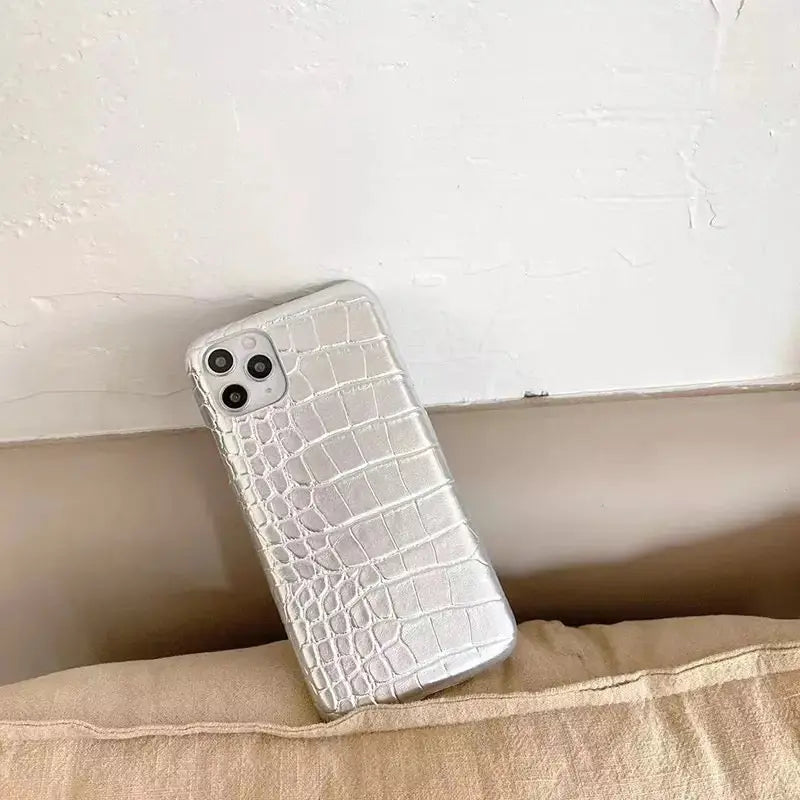 Silver Croc Case - ThePhoneCart