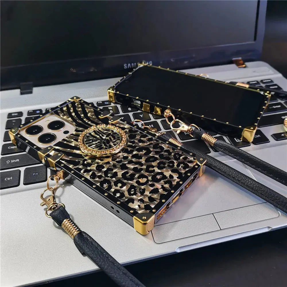 Luxury Gold Leopard Case For Samsung with Ring Holder - ThePhoneCart