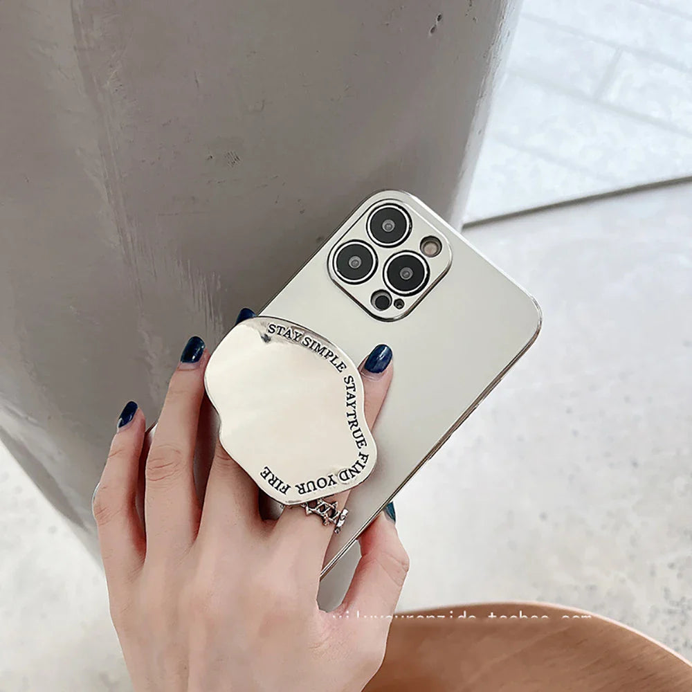 Silver Stone Matte Case With Charm - ThePhoneCart