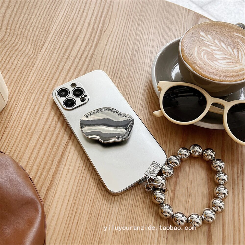 Silver Stone Matte Case With Charm - ThePhoneCart