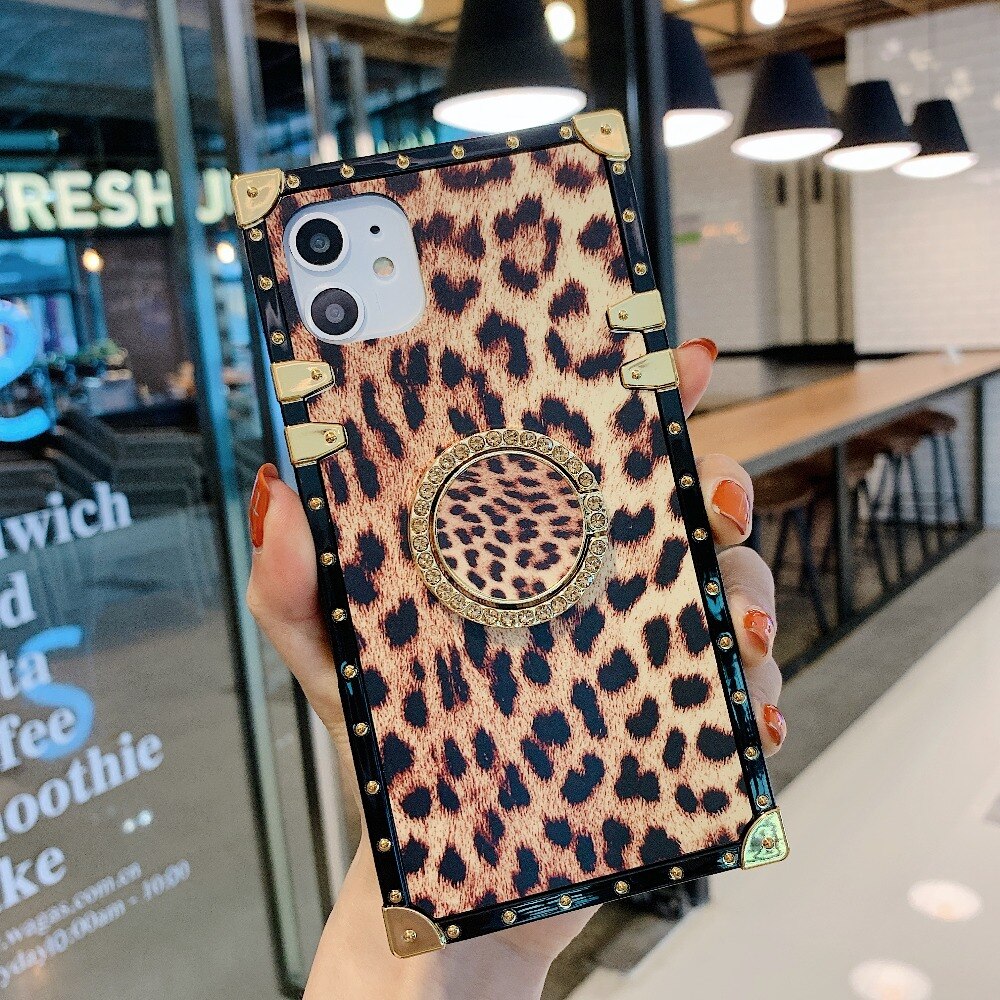 luxury-leopard-brown-square-case - ThePhoneCart