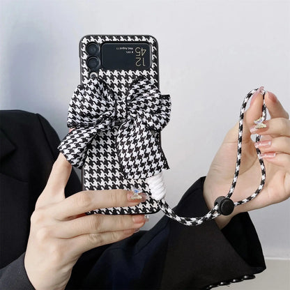 Black-White Bow Armband Samsung Flip Case - ThePhoneCart