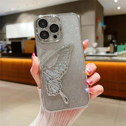 Glittery Butterfly Liquid Case - ThePhoneCart