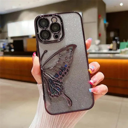 Glittery Butterfly Liquid Case - ThePhoneCart