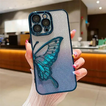 Glittery Butterfly Liquid Case - ThePhoneCart