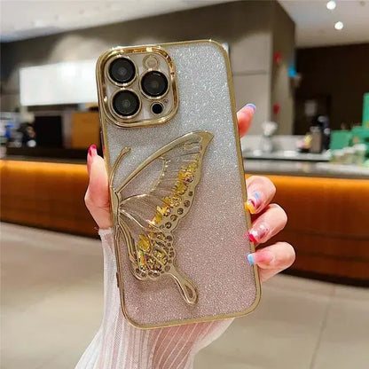 Glittery Butterfly Liquid Case - ThePhoneCart