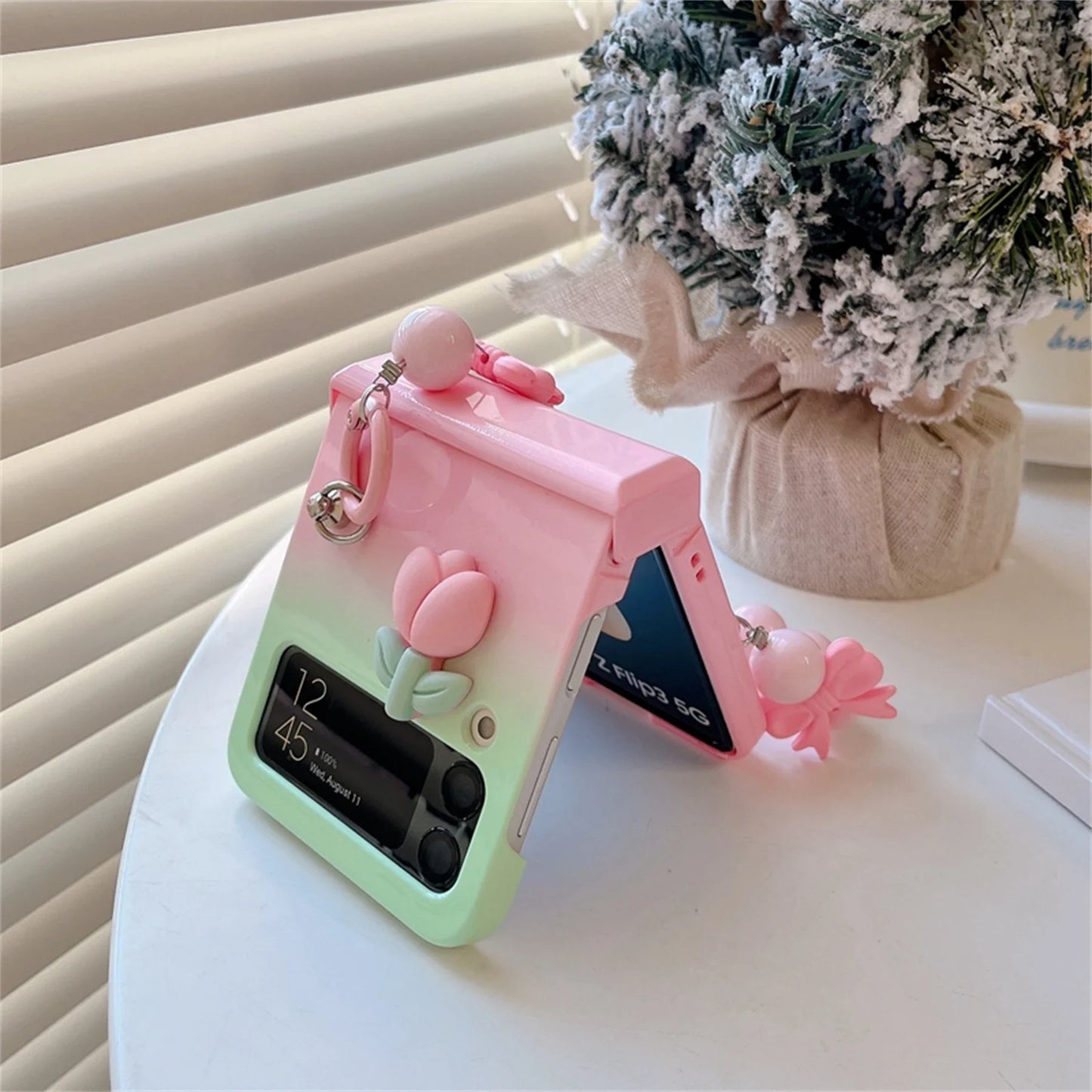 Gradient Pink Flower Samsung Case