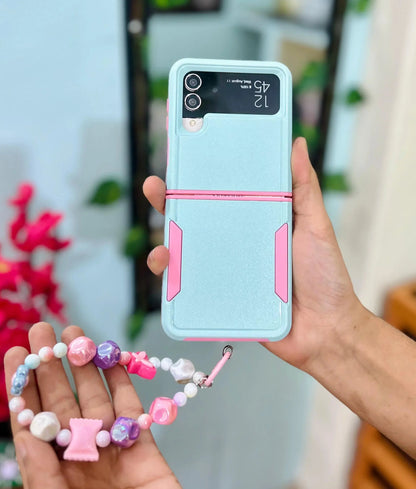 Korean Cute Green Pink Samsung Flip Case - ThePhoneCart