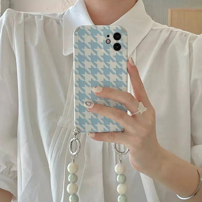 blue-white-fighter-pearl-chain-case - ThePhoneCart