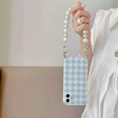 blue-white-fighter-pearl-chain-case - ThePhoneCart