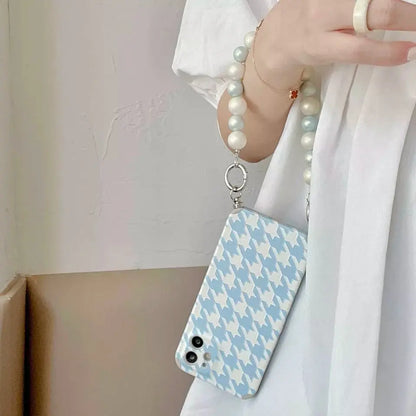 blue-white-fighter-pearl-chain-case - ThePhoneCart