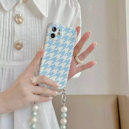 blue-white-fighter-pearl-chain-case - ThePhoneCart