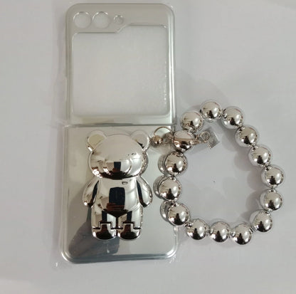 Luxury Plating Bear Stand Cover with Chain- Samsung Case - ThePhoneCart