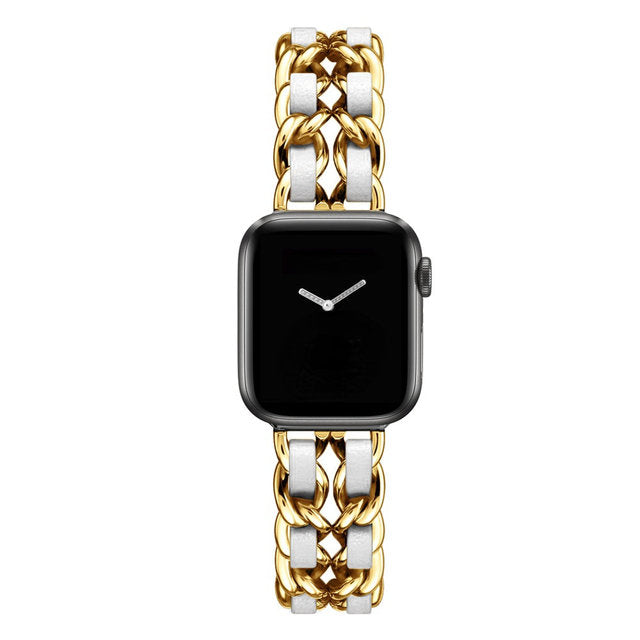 Luxury Criss-Cross Metal Chain Apple Watch Strap [STRAP ONLY] - ThePhoneCart