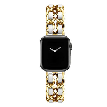 Luxury Criss-Cross Metal Chain Apple Watch Strap [STRAP ONLY] - ThePhoneCart
