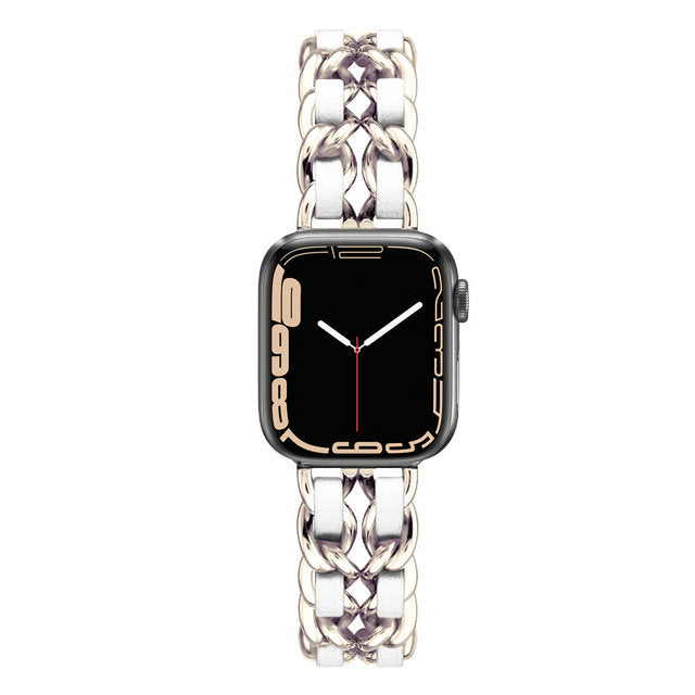 Luxury Criss-Cross Metal Chain Apple Watch Strap [STRAP ONLY] - ThePhoneCart