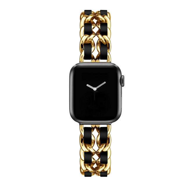 Luxury Criss-Cross Metal Chain Apple Watch Strap [STRAP ONLY] - ThePhoneCart