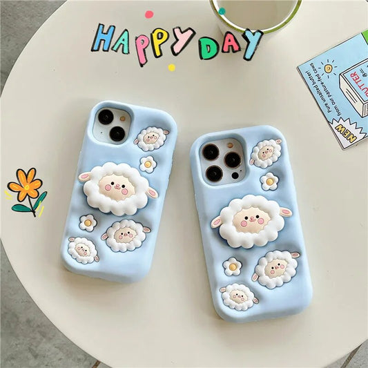 3-D Cloud Sheep Face iPhone Case - ThePhoneCart