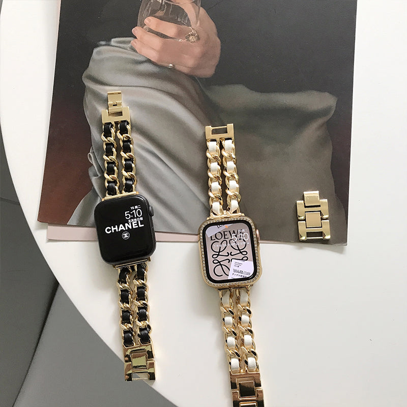 Luxury Criss-Cross Metal Chain Apple Watch Strap [STRAP ONLY] - ThePhoneCart
