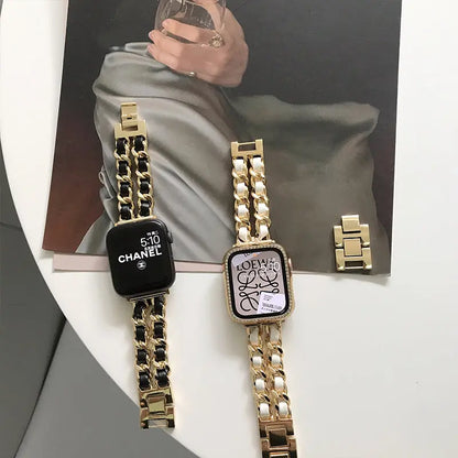 Luxury Criss-Cross Metal Chain Apple Watch Strap [STRAP ONLY] - ThePhoneCart
