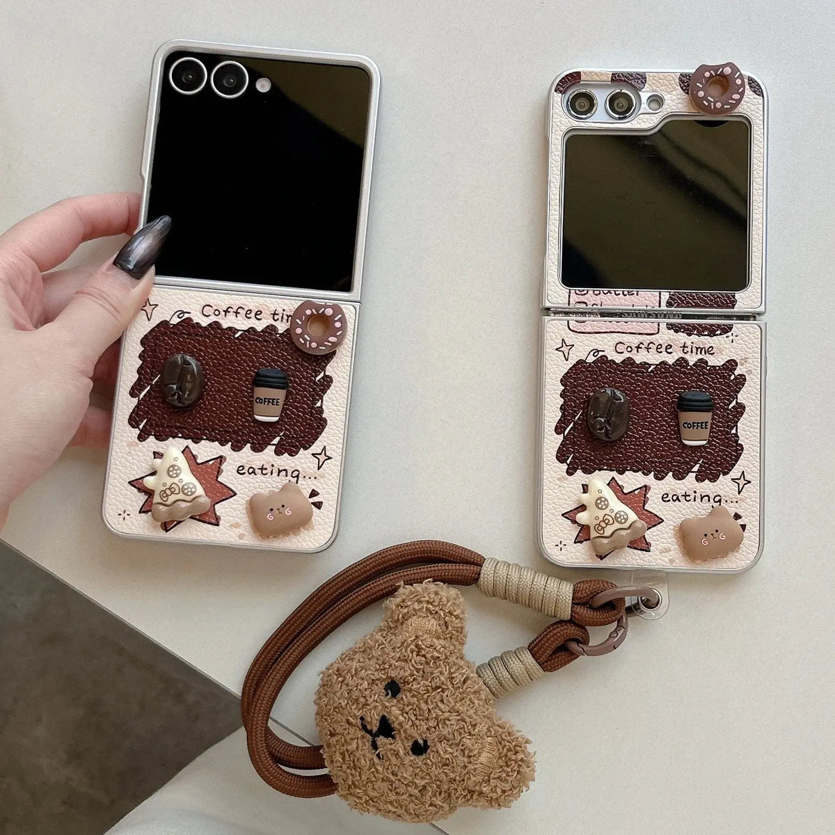 3D Caffenut Bear Samsung Flip Cover ThePhoneCart