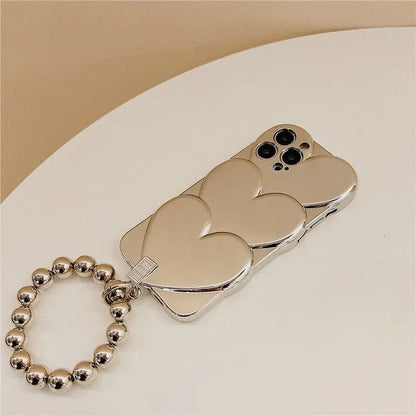 Platinum Heart Case With Charm - ThePhoneCart