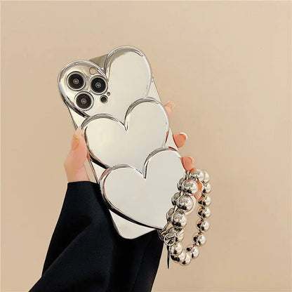 Platinum Heart Case With Charm - ThePhoneCart