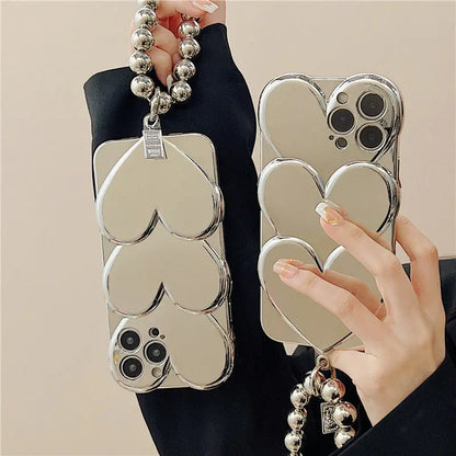 Platinum Heart Case With Charm - ThePhoneCart