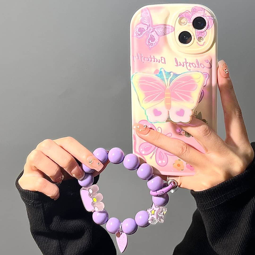 Colorful Butterfly Case With Charm - ThePhoneCart
