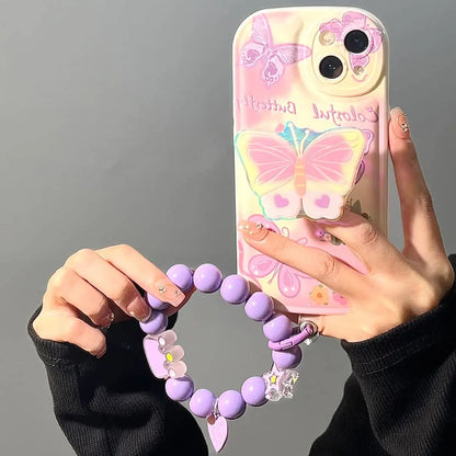 Colorful Butterfly Case With Charm - ThePhoneCart